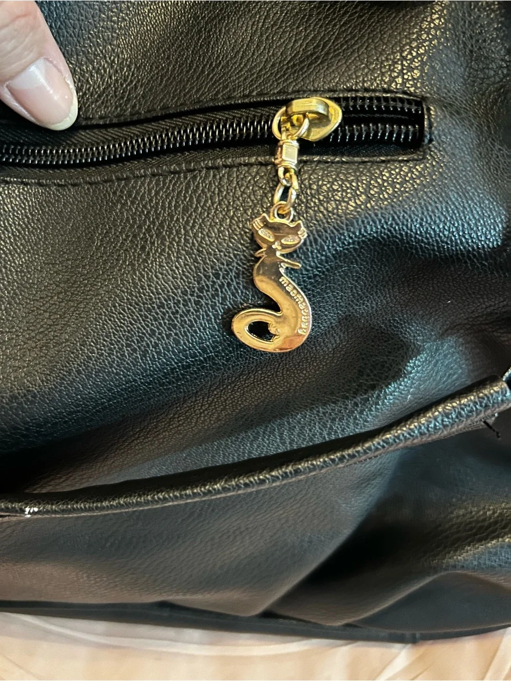 Maomaobag Black Sequin Hobo Bag with Gold Chain Handles